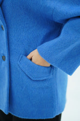 Manteau Oversize en Laine Bleu Électrique