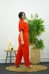 Combinaison Rouge Brique Élégante