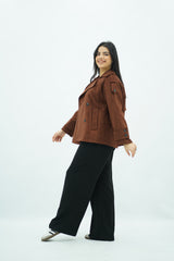 Trench Marron en faux daim