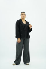 Veste Courte Oversize Noire đ€