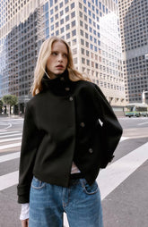 Manteau court col montant