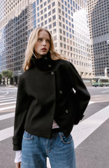 Manteau court col montant