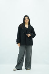 Manteau court oversize Noir đ€