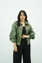 Bomber en similicuir Verte đ