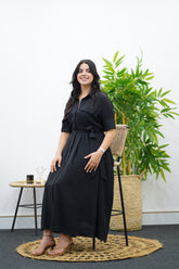 Robe Noire En crêpe