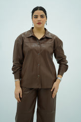 Ensemble en similicuir Marron Chocolat