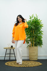 Chemise Orange - En Popeline