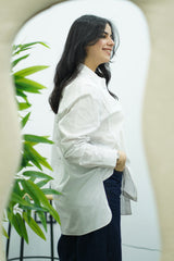 Chemise en Popeline - Rayé Beige