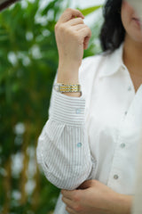 Chemise en Popeline - Rayé Beige