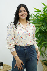 Chemise en Lin à Motifs