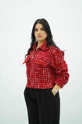 Bomber En tweed Rouge 🌹