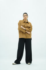 Surchemise Camel en Faux daim