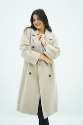 Manteau long élégant beige