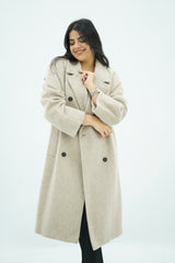 Manteau long élégant beige