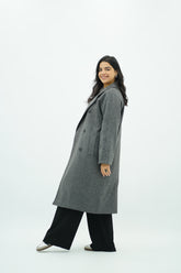 Manteau Gris oversize pied de poule