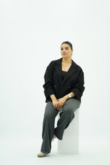 Veste Courte Oversize Noire đ€