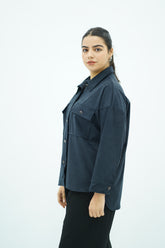 Surchemise Bleu nuit en Faux Daim