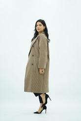 Manteau Beige oversize pied de poule