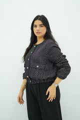 Bomber en tweed chic