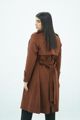 Trench Mi-Long en faux daim