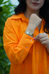 Chemise Orange - En Popeline