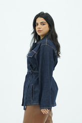 Surchemise en jean ceinturée