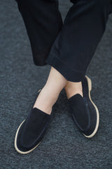 Mocassin en Daim- Bleu nuit