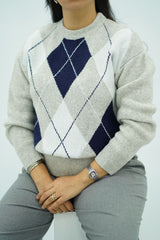 Pull en maille à motifs losanges