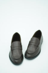 Mocassins cuir marron foncé