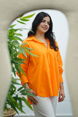 Chemise Orange - En Popeline