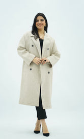 Manteau oversize Blanc cassé