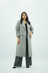 Manteau Gris long ajusté