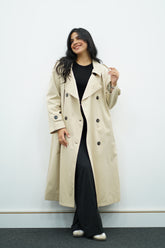 Trench Beige long double boutonnage