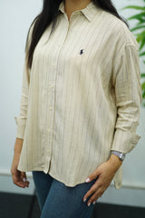 Chemise Rayé En lin - Beige