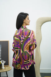 Chemise oversize à motifs colorés