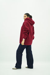 Sweat Capuche Bordeaux oversize
