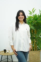 Chemise Rayé En lin - Blanche