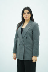 Veste Gris double boutonnage