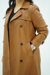 Trench long en similicuir