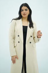 Manteau Long ajusté Blanc cassé