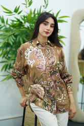 Chemise en Motifs Marron