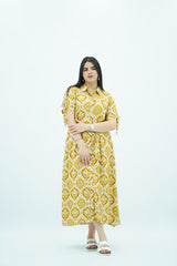 Robe jaune imprimée