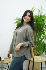 Chemise Rayé En lin - Kaki