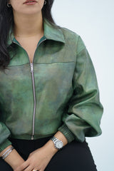 Bomber en similicuir Verte đ