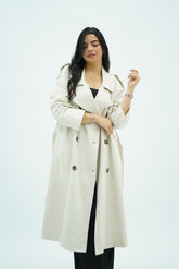 Trench Long En Blanc cassé