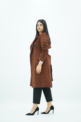 Trench Mi-Long en faux daim