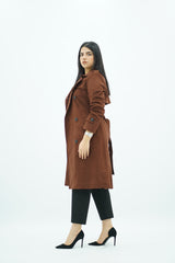 Trench Mi-Long en faux daim