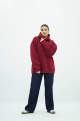 Sweat Capuche Bordeaux oversize