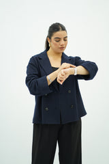 Veste Courte Oversize Bleu