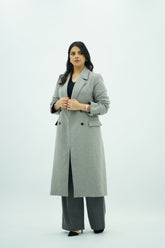 Manteau Gris long ajusté
